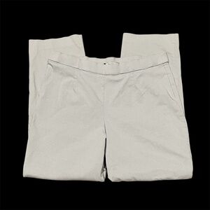 Briggs Large Linen Gray Elastic Waist Stretch Dress Pants  Flat Front Women